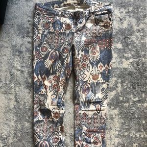 Zara printed denim skinny jeans